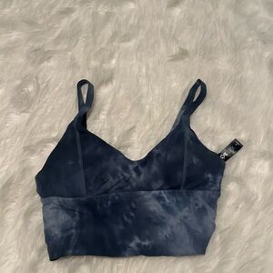 POPFLEX Navy Tie-Dye Crop Top